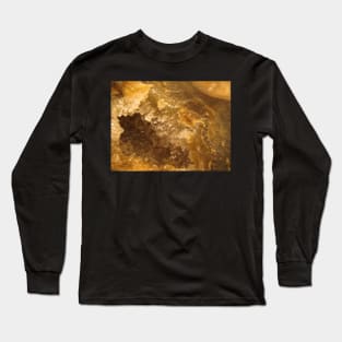 Clear Crystals on Brown Rock Long Sleeve T-Shirt